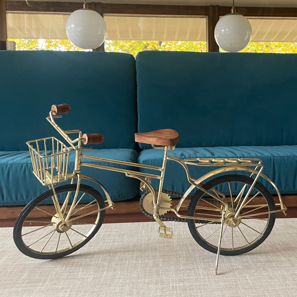 Big Brass Bike Decorative Gold Tone Bicycle Model 19”